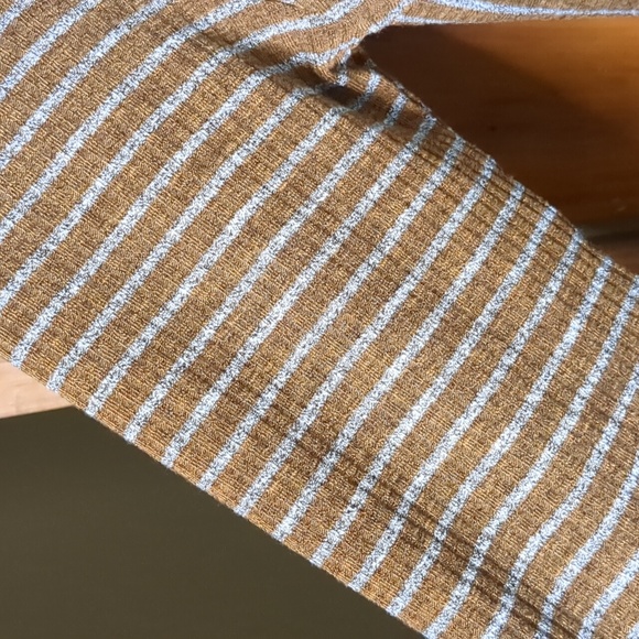 PAPA VANCOUVER* dk mustard striped long sleeve one pkt round neck tunic top XXL - Picture 4 of 11